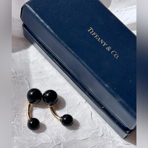 Tiffany & Co. Onyx and Gold Cuff Links